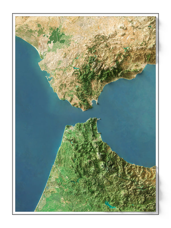 Strait of Gibraltar Imagery Shaded Relief