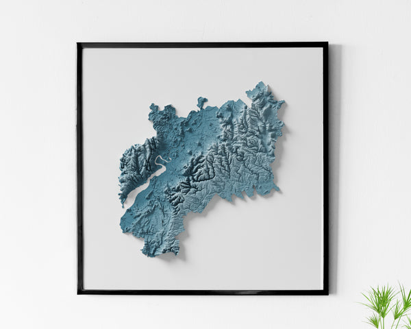 Gloucestershire County Shaded Relief
