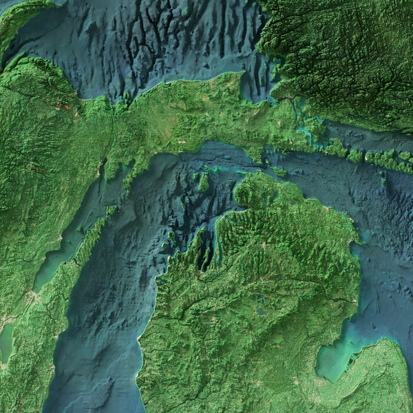 Great Lakes Imagery Shaded Relief