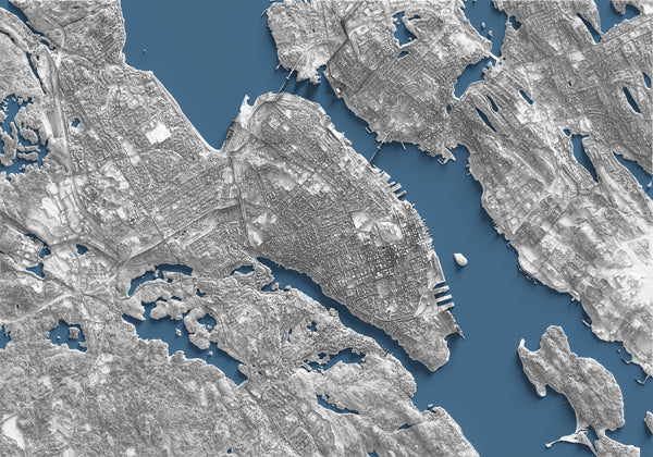 Halifax Detailed Shaded Relief