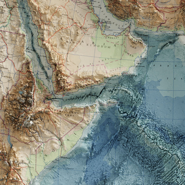 Indo-Arabia Topographic Map c. 1959
