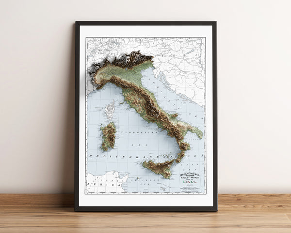 Italy Vintage Topographic Map (c.1891)