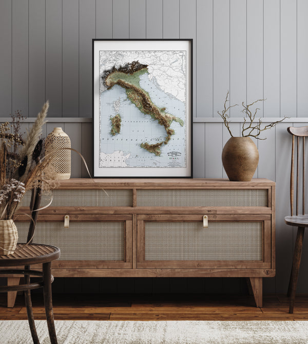 Italy Vintage Topographic Map (c.1891)