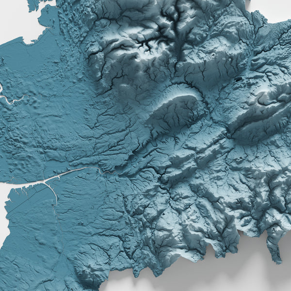 Lancashire County Shaded Relief