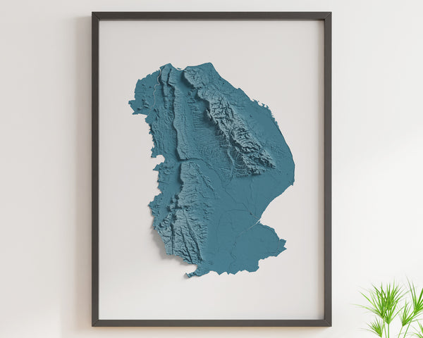 Lincolnshire County Shaded Relief