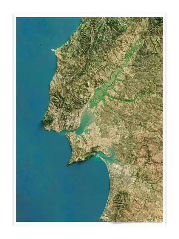 Lisbon, Portugal Imagery Shaded Relief