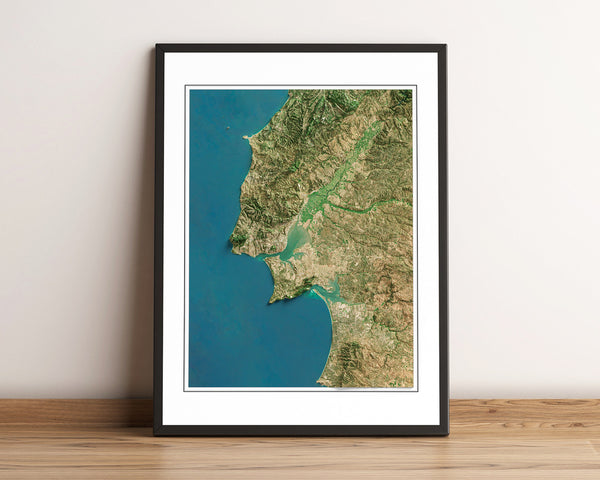 Lisbon, Portugal Imagery Shaded Relief
