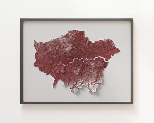 London England Shaded Relief Map