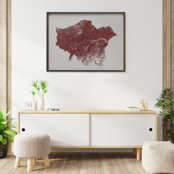 London England Shaded Relief Map