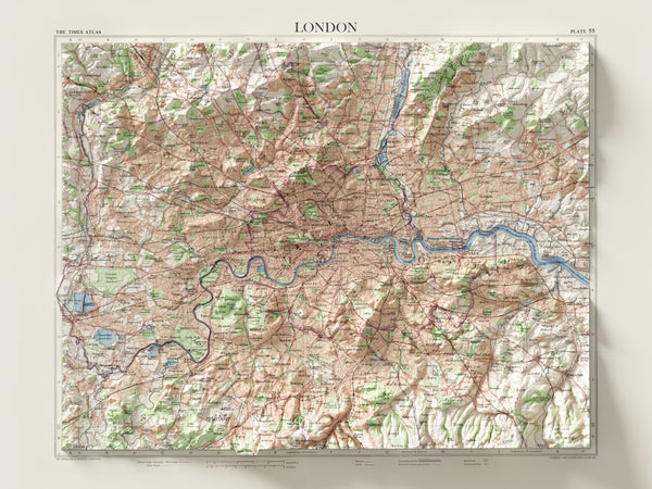 London Vintage Topographic Map