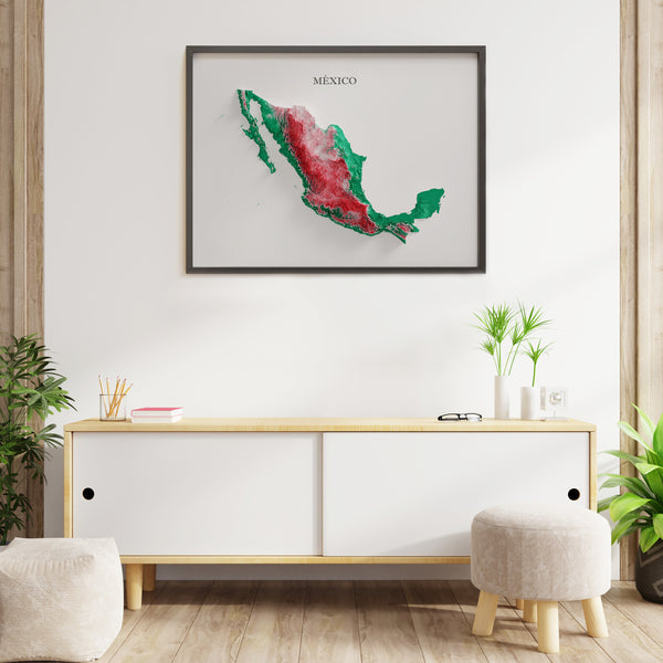 Mexico Shaded Relief Colourized (Official Colours)