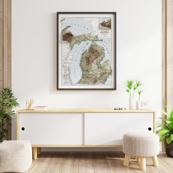 Michigan Vintage Topographic Map (c.1874)