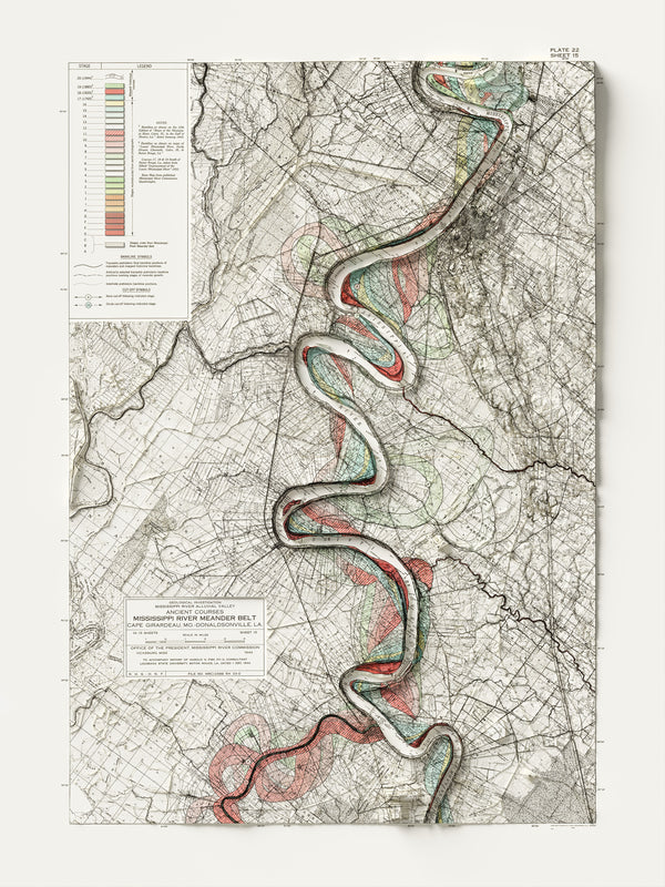 Mississippi River Meander Belt (c.1944) Plate 22 Sheet 15 (Baton Rouge)