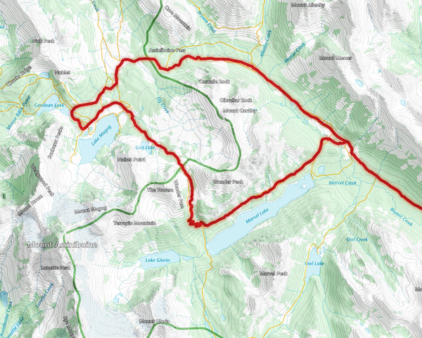 Hiking Map - Mount Assiniboine Wonder Pass Loop