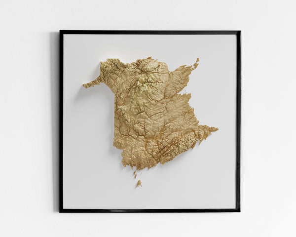 New Brunswick Shaded Relief (5 Variations)