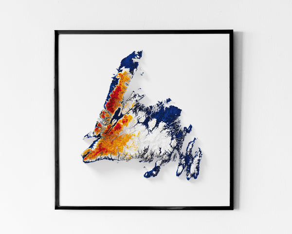 Newfoundland Shaded Relief Colourized (Provincial Colours)