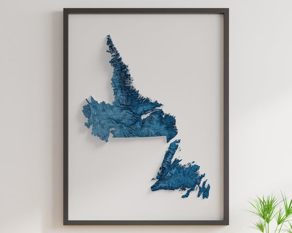Newfoundland and Labrador Shaded Relief (5 Variations)