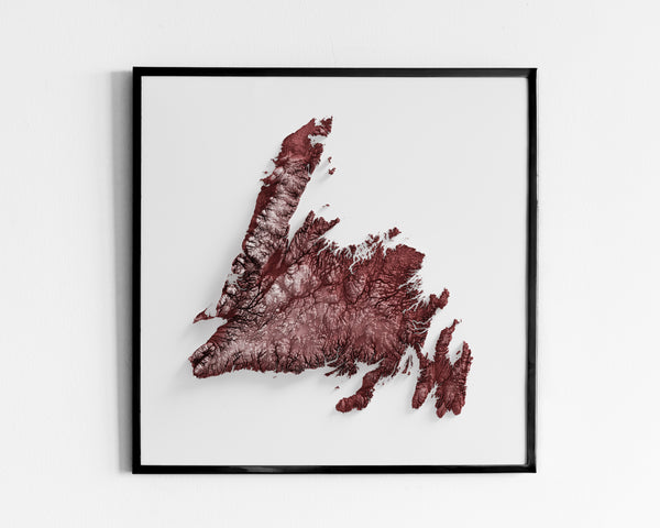 Newfoundland Shaded Relief (5 Variations)