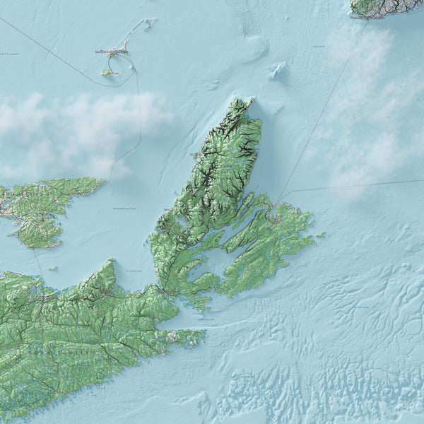Nova Scotia Topographic Map
