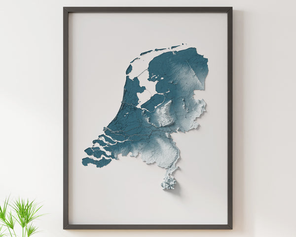 Netherlands Shaded Relief