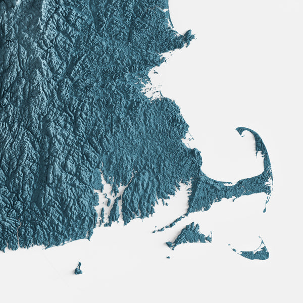 New England States Shaded Relief
