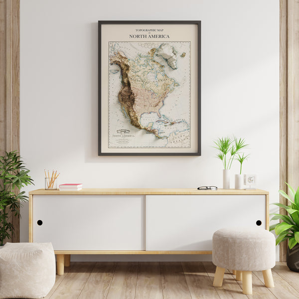 Topographic Map of North America (c.1892)