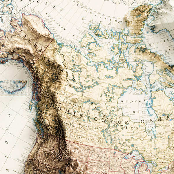 Topographic Map of North America (c.1892)
