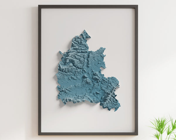 Oxfordshire County Shaded Relief