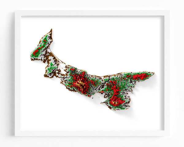 Prince Edward Island Shaded Relief Colourized (Provincial Colours)