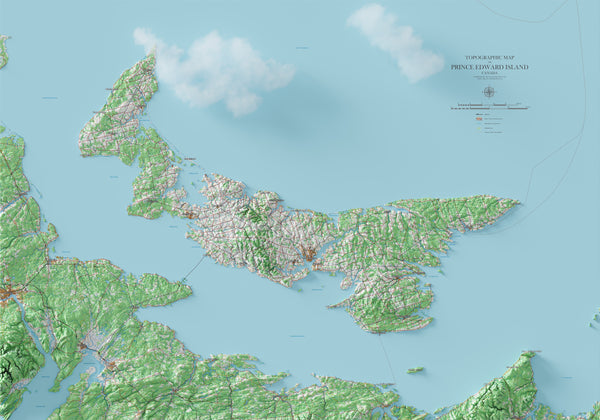 Prince Edward Island Topographic Map