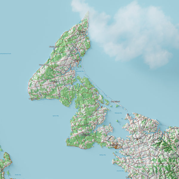 Prince Edward Island Topographic Map