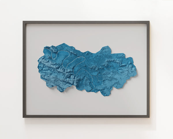 Paris France Shaded Relief Map