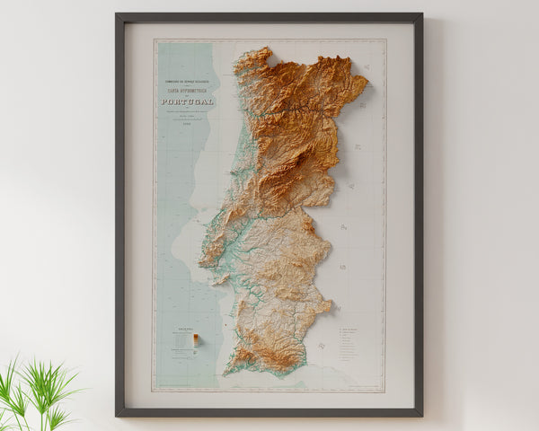 Hypsometric Map of Portugal (c.1906)