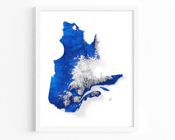 Quebec Shaded Relief Colourized (Provincial Colours)