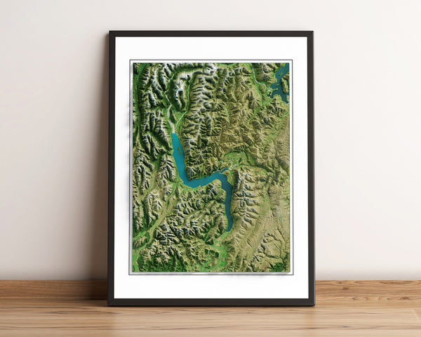 Queenstown, New Zealand Imagery Shaded Relief