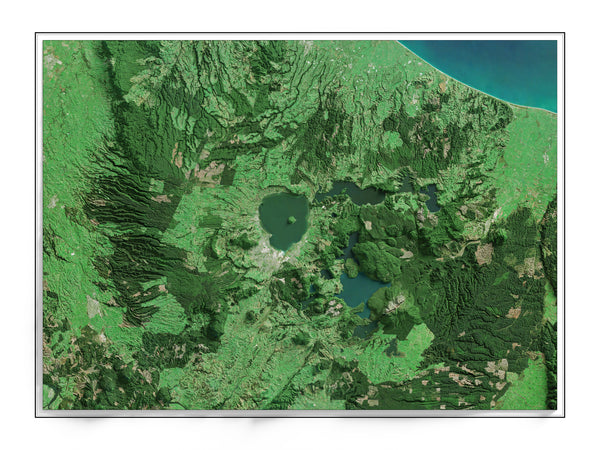 Rotorua, New Zealand Imagery Shaded Relief