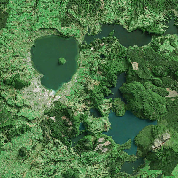 Rotorua, New Zealand Imagery Shaded Relief