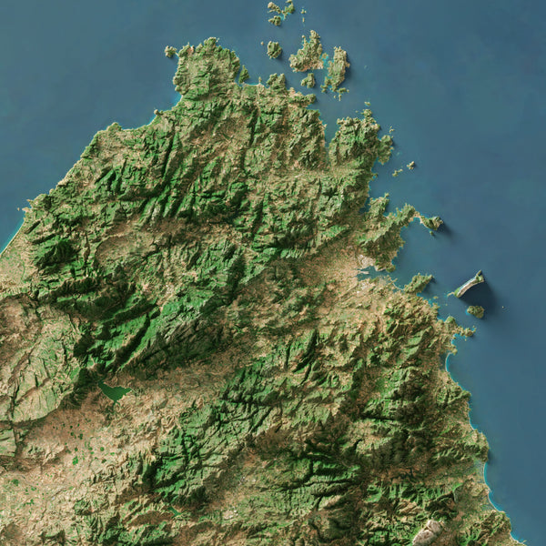 Sardinia, Italy Imagery Shaded Relief