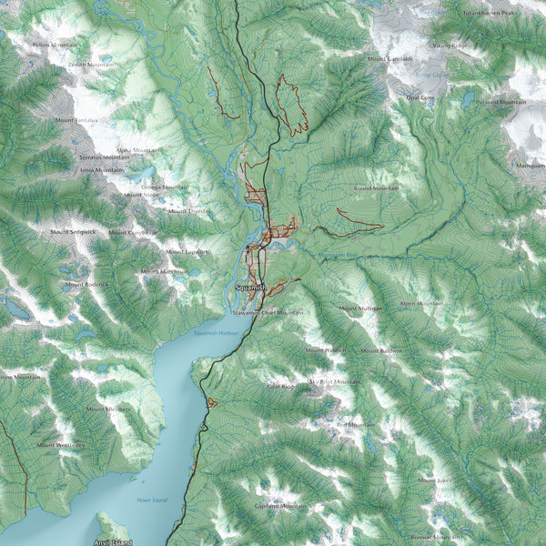 Sea to Sky Topographic Map