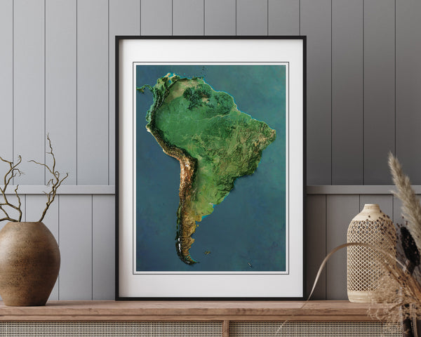 South America Imagery Shaded Relief