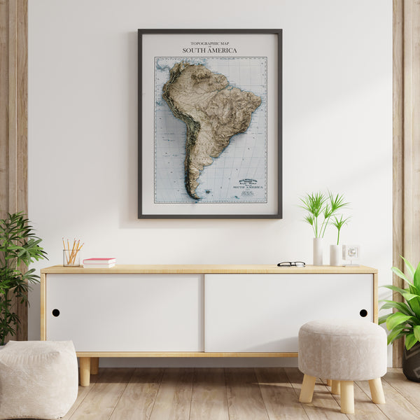 Topographic Map of South America (c.1895)