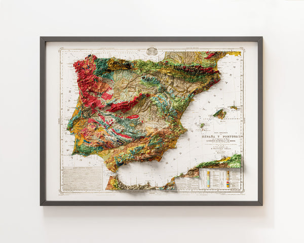 Geological Map of Spain and Portugal (c.1879)