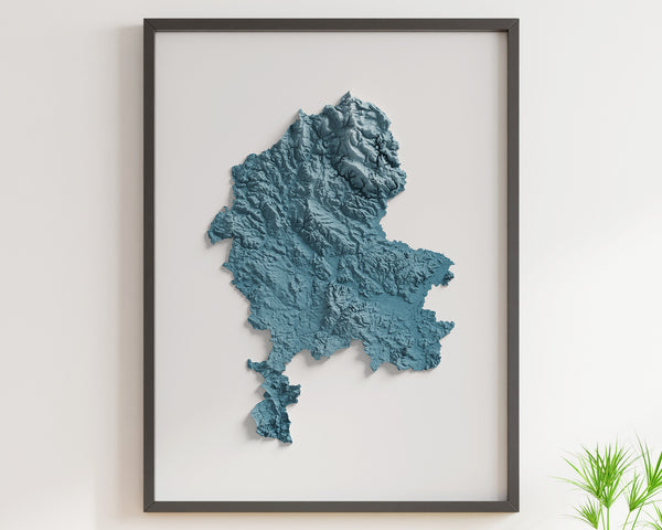Staffordshire County Shaded Relief