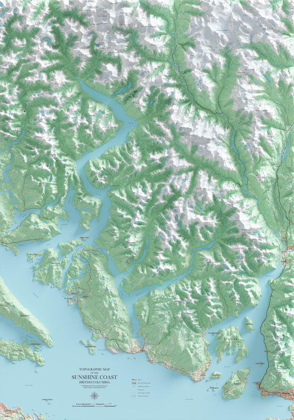 Sunshine Coast Topographic Map