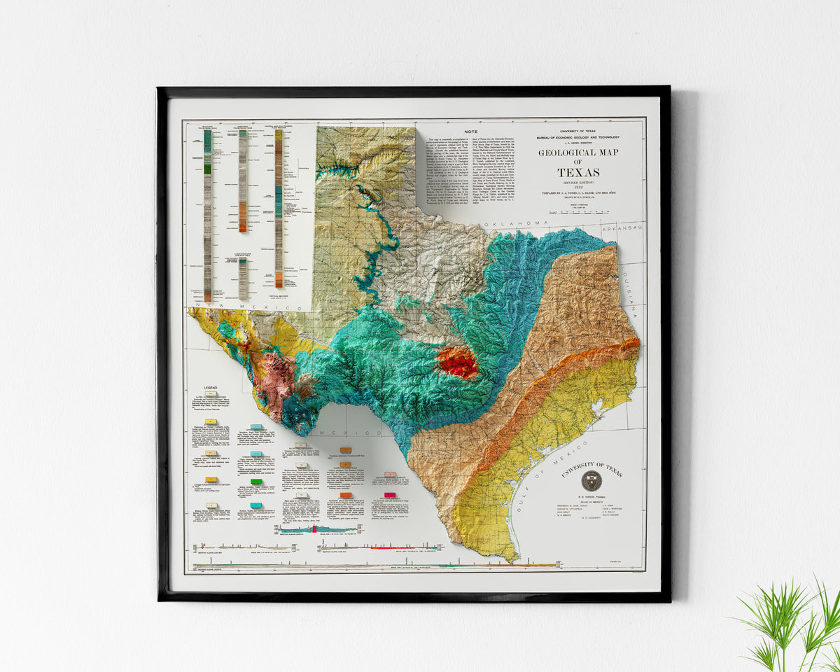 Geological Map of Texas (c.1919) – Visual Wall Maps Studio