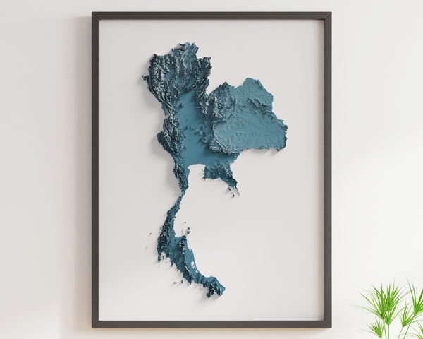 Thailand Shaded Relief Map