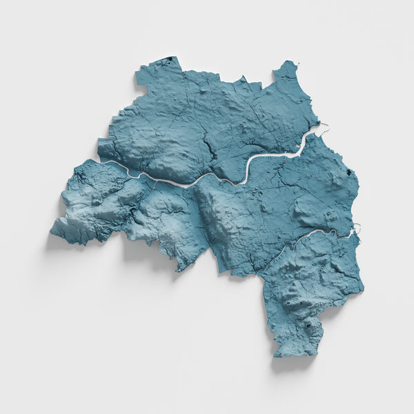 Tyne and Wear County Shaded Relief