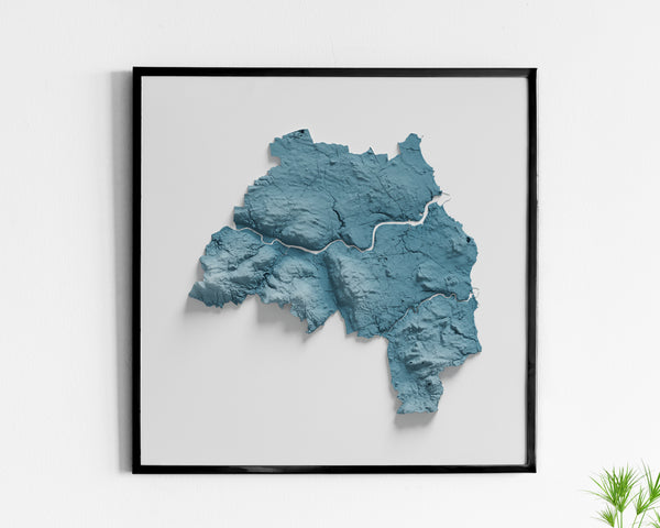 Tyne and Wear County Shaded Relief