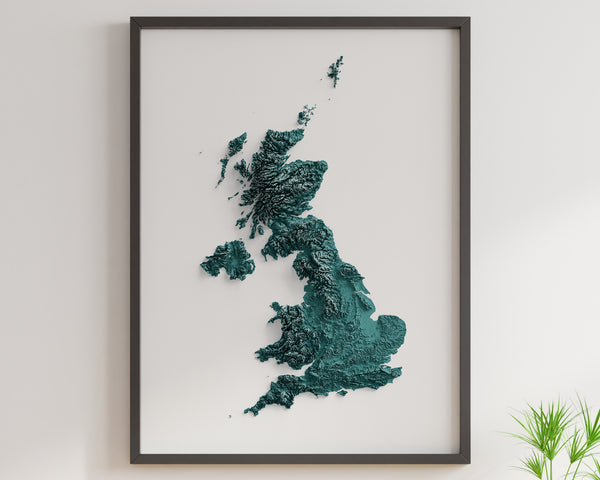 United Kingdom Shaded Relief (5 Variations)