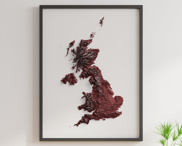 United Kingdom Shaded Relief (5 Variations)